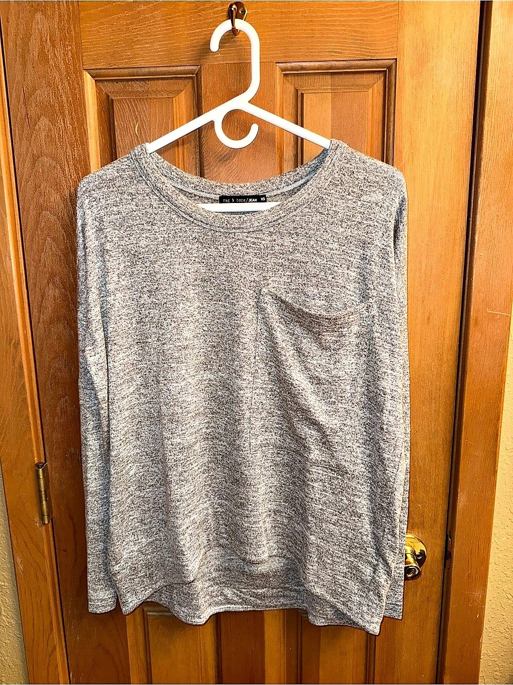 rag & bone The Knit Long Sleeve T-Shirt Gray XS
